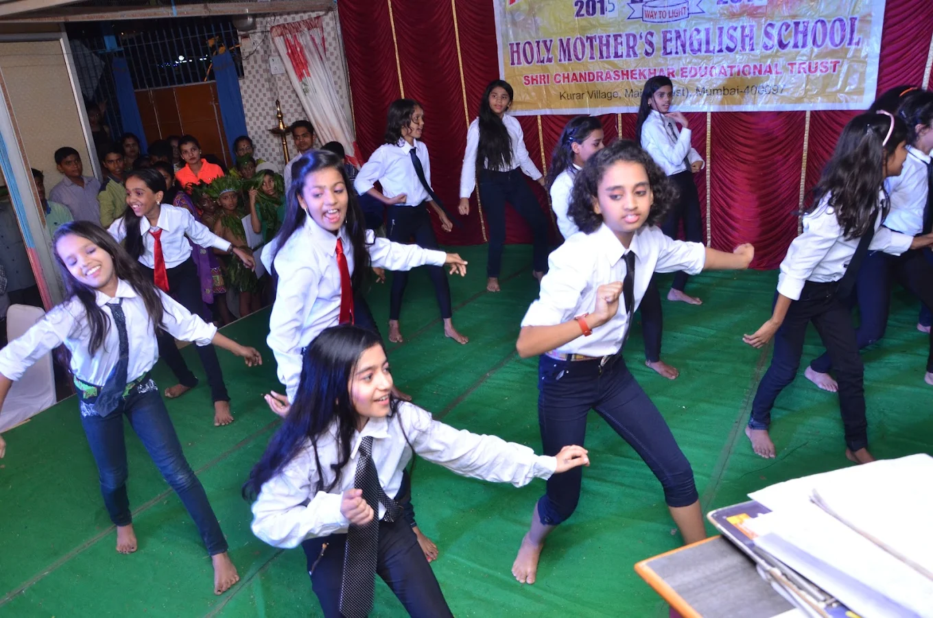 Formal group dance performance